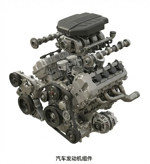 汽车发动机组件 3D 演示